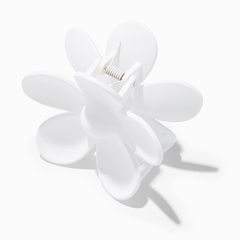 White Matte Flower Hair Claw