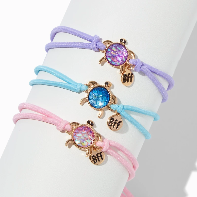 Best Friends Pastel Turtle Adjustable Bracelets - 3 Pack