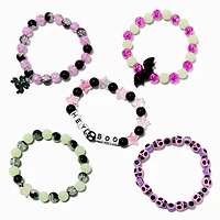 Halloween Creepville Glow in the Dark Beaded Stretch Bracelets - 5 Pack