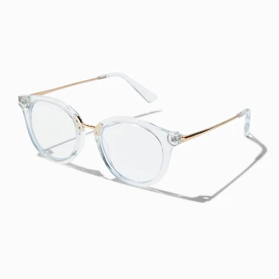 Solar Blue Light Reducing Clear Metal Oval Clear Lens Frames