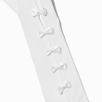 White Satin Bow Long Gloves