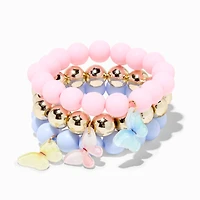 Claire's Club Butterfly Beaded Stretch Bracelets - 3 Pack