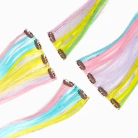 Bright Rainbow Faux Hair Clip In Extensions - 4 Pack