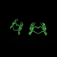 Skeleton Hand Heart Halloween Stud Earrings