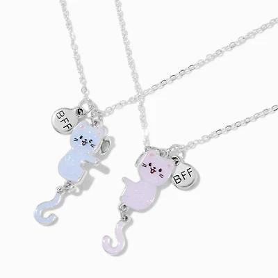 Best Friends Hugging Cats Pendant Necklaces - 2 Pack