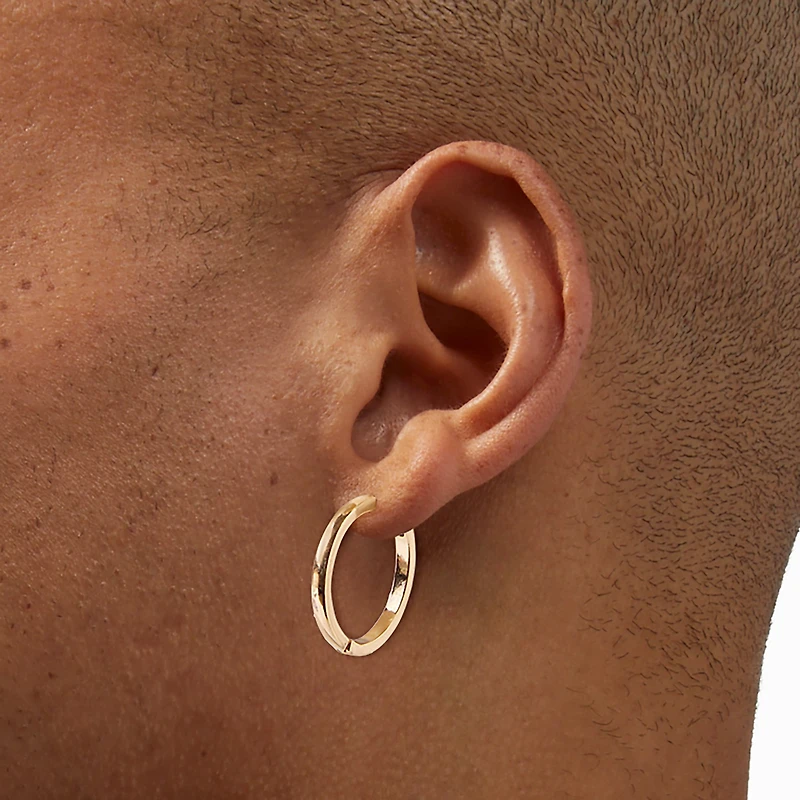 Gold-tone 25mm Flat Hoop Earrings