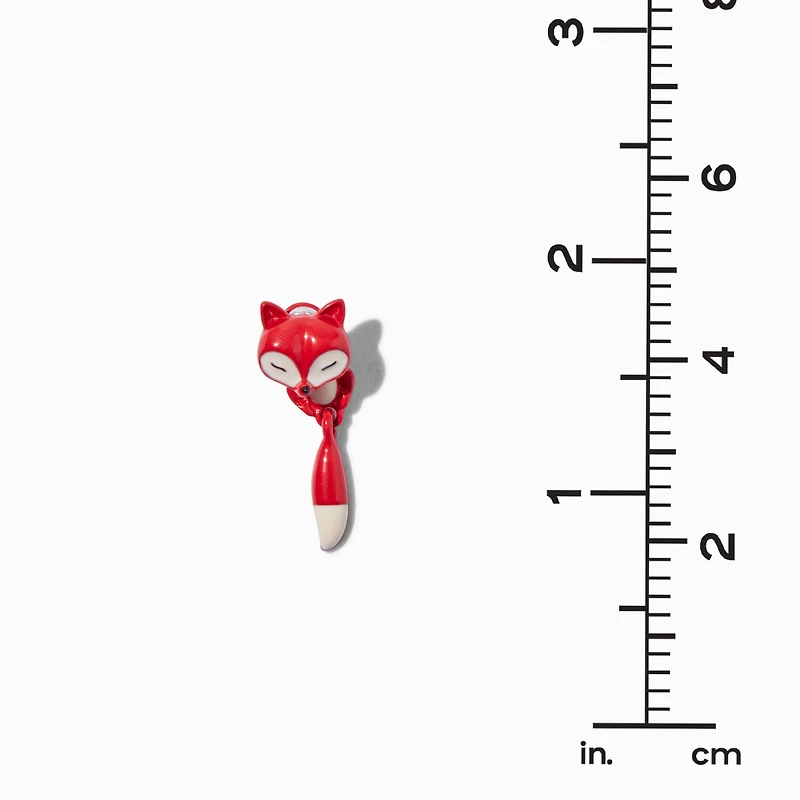 Small Red Fox Front & Back Earrings