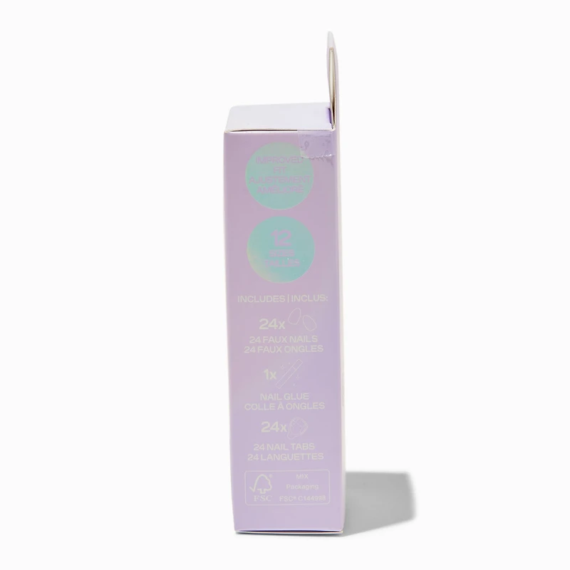 Mint Green French Tip Almond Vegan Faux Nail Set - 24 Pack