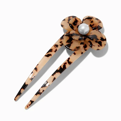 Tortoiseshell Flower Hair Pin