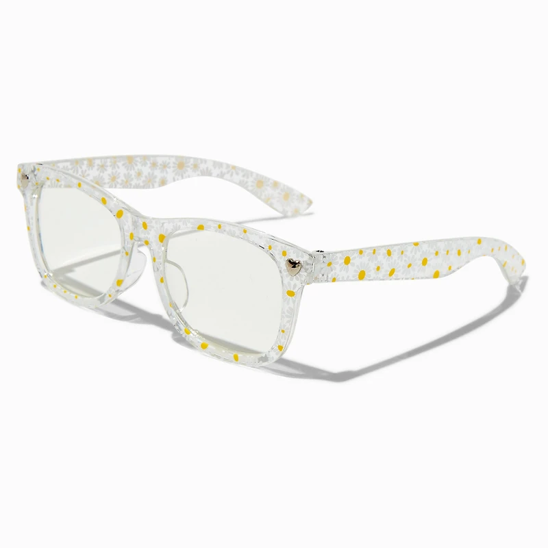 Claire's Club Daisy Rectangular Clear Lens Frames