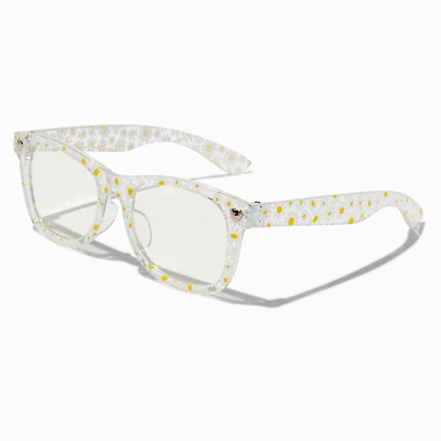 Claire's Club Daisy Rectangular Clear Lens Frames