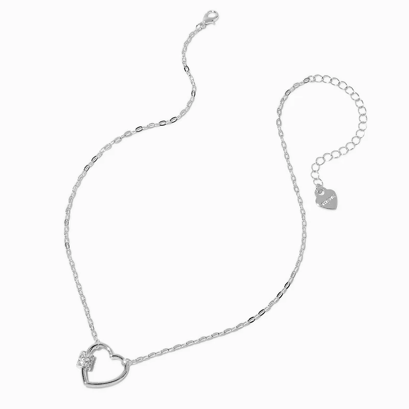 T H E M E x Claire's Silver-tone Heart Carabiner Necklace