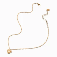 Gold-tone Twisted Heart Pendant Necklace
