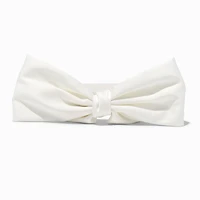 White Silky Knotted Bow Headband