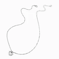 Silver-tone Spike Heart Pendant Necklace