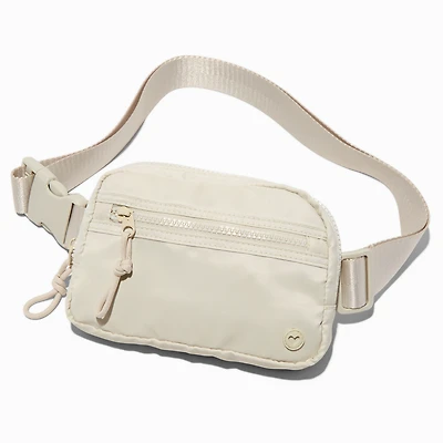 White Nylon Belt Bag