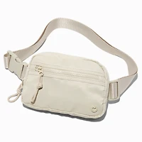 White Nylon Belt Bag