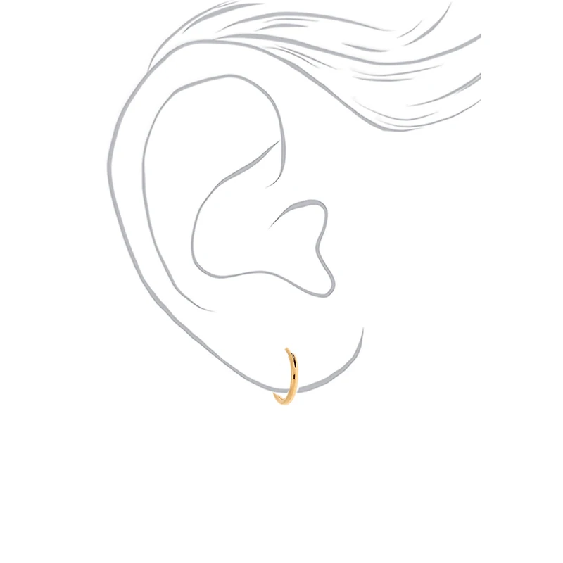 C LUXE by Claire's 18kt Gold Plated 12mm Hoop Earrings