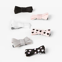 Claire's Club Heart Polka Dot Hair Bow Clips - 6 Pack