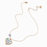 Butterfly Heart Locket Pendant Necklace