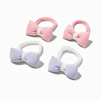 Claire's Club Pastel Puffy Bow Hair Ties - 4 Pack