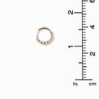 Gold-tone Stainless Steel Green Cubic Zirconia 18G Cartilage Clicker Earring