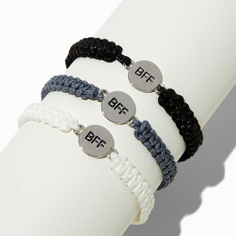 Best Friends Disc Woven Adjustable Cord Bracelets - 3 Pack