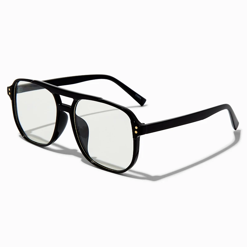 Black Aviator Clear Lens Frames
