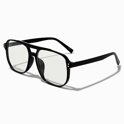 Black Aviator Clear Lens Frames