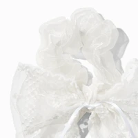 White Lace Hair Bow Scrunchie