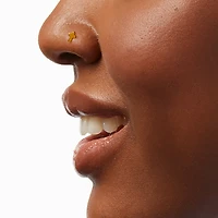 18G 18kt Gold Plated Titanium Cross Nose Stud