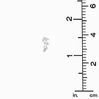 C LUXE by Claire's Sterling Silver Cubic Zirconia Wispy Leaf Stud Earrings