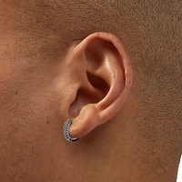 Silver-tone Cubic Zirconia 10mm Hoop Earrings