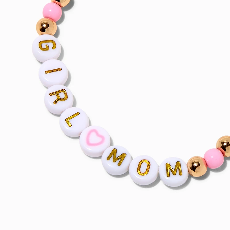 "Girl Mom" Beaded Stretch Bracelet