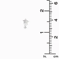 C LUXE by Claire's Sterling Silver Crystal Star Dangler Stud Earrings