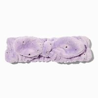 Silver Star Purple Furry Makeup Bow Headwrap