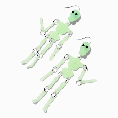 Glow in the Dark Skeleton Drop Earrings