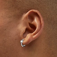 C LUXE by Claire's Sterling Silver Crystal Bubble Clicker Hoop Earrings