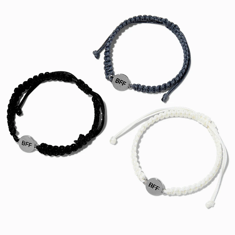 Best Friends Disc Woven Adjustable Cord Bracelets - 3 Pack