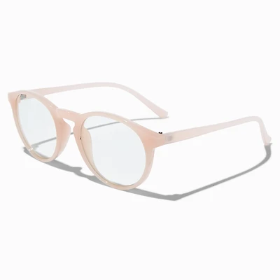 Claire's Club Milky Pink Clear Lens Oval Frames