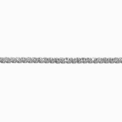 Silver-tone Cubic Zirconia Tennis Choker Necklace