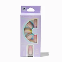 Rainbow French Tip Stars Stiletto Vegan Faux Nail Set - 24 Pack