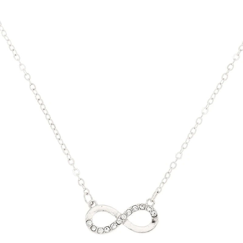Silver-tone Crystal Infinity Pendant Necklace