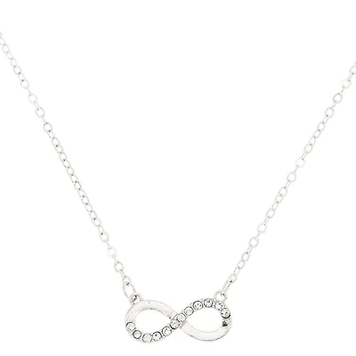 Silver-tone Crystal Infinity Pendant Necklace