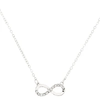 Silver-tone Crystal Infinity Pendant Necklace