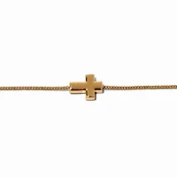 Gold-tone Sideways Cross Chain Bracelet