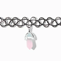 Color-Changing Mystical Gem Pendant Black Tattoo Choker Necklace