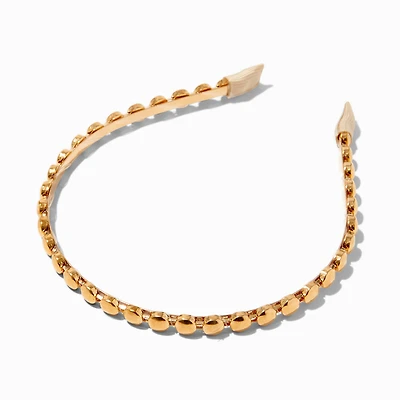 Gold Button Metal Headband