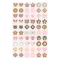 Claire's Club Cheetah Print Stick-On Earrings - 30 Pack
