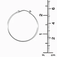 Silver-tone 40mm Thin Hoop Earrings
